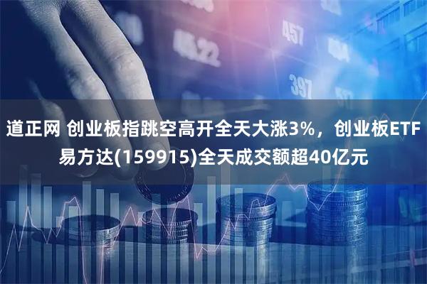 道正网 创业板指跳空高开全天大涨3%，创业板ETF易方达(159915)全天成交额超40亿元